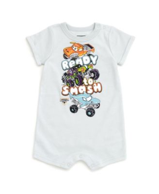 Toddler Boys Romper and Bucket Sun Hat Outfit Set