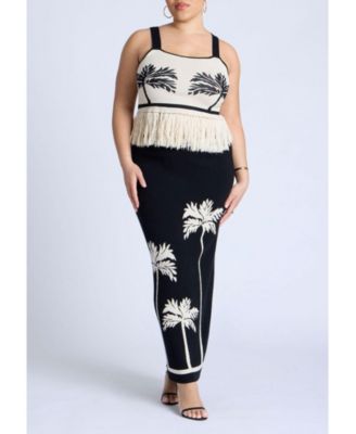 Women's Plus Size Fringe Crop Top