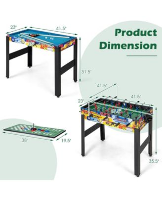 12-in-1 Combo Game Table Set with Foosball Air Hockey Pool Chess and Ping Pong