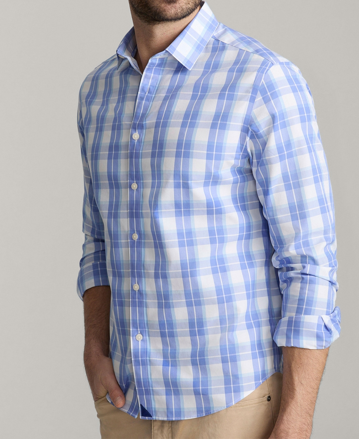 Men's Slim Fit Wrinkle-Free Gillingham Button Up Shirt - Navy