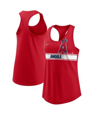 Nike - Women's Red Los Angeles Angels Cropped Logo Performance Racerback Tank Top