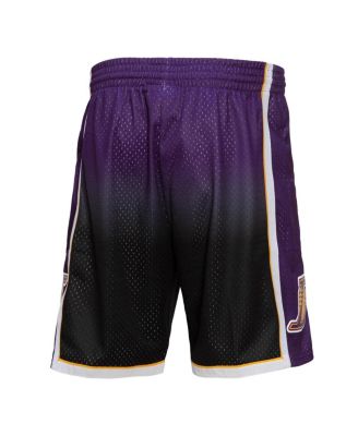 Men's Purple/Black Los Angeles Lakers 2009/10 Hardwood Classics Fadeaway Reload 3.0 Swingman Shorts