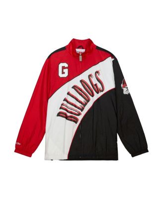 Mitchell & Ness - Men's Black/Red Georgia Bulldogs Arched Retro Lined Full-Zip Windbreaker Jacket
