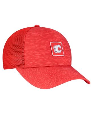 Women's Red Calgary Flames Authentic Pro Adjustable Trucker Hat