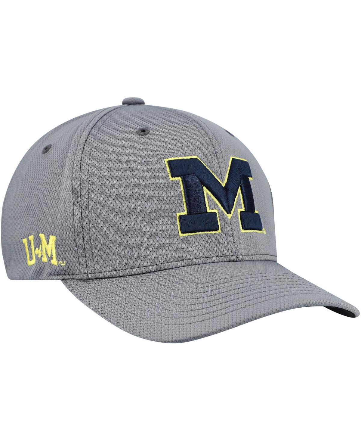 Top Of The World Men's Gray Michigan Wolverines Reflex Hybrid Tech Flex Hat