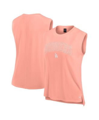 Fanatics - Women's Coral Los Angeles Dodgers Studio Gym Tank Top
