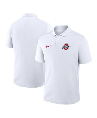 Nike - Men's White Ohio State Buckeyes Primetime Victory Primary Logo Performance Polo Shirt