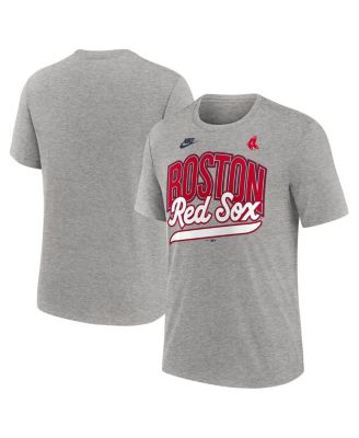 Nike - Men's Heather Gray Boston Red Sox Cooperstown Collection Retro Tri-Blend T-Shirt