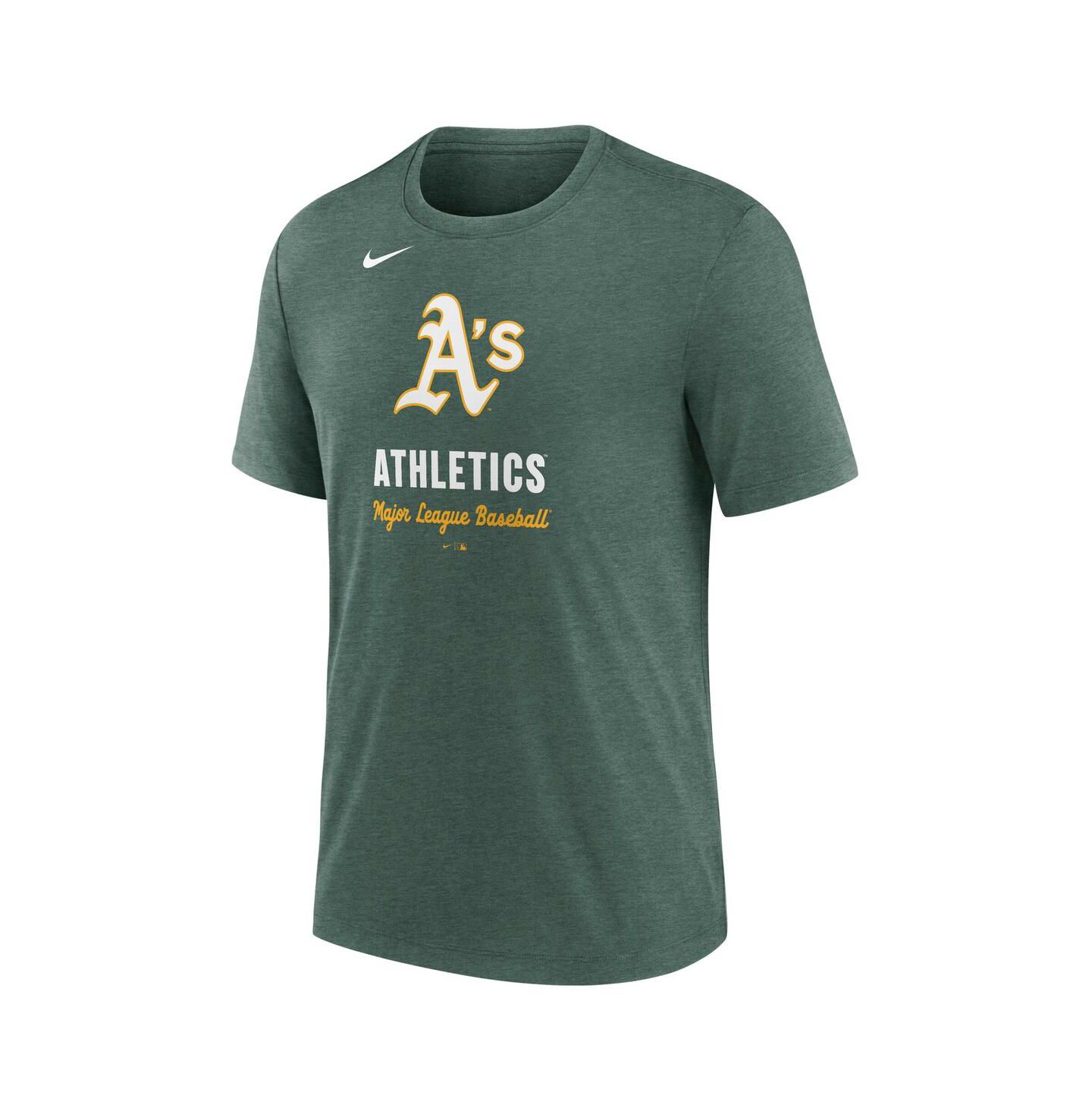 Мужская футболка Nike Heather Green Athletics Logo Tri-Blend — фото 2