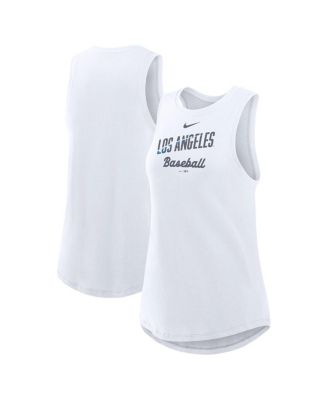 Nike - Women's White Los Angeles Dodgers City Connect Tricode High Neck Performance Tank Top