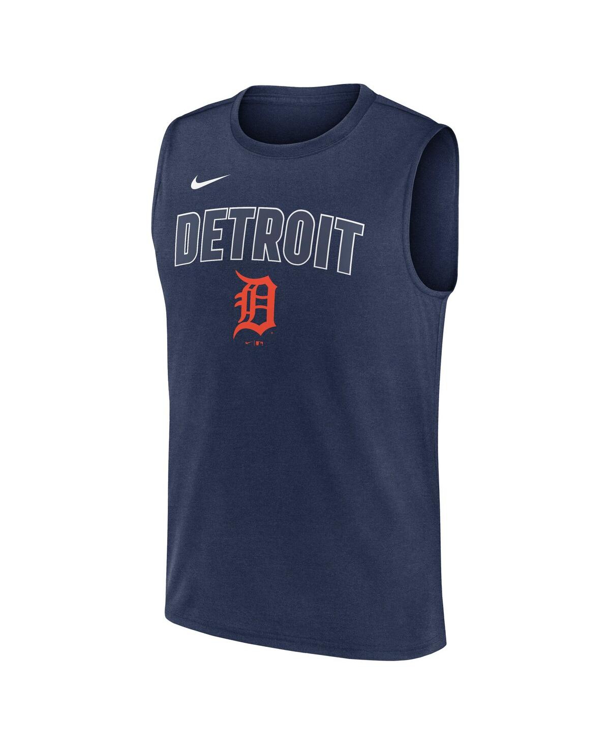 Nike Men's Navy Detroit Tigers Knockout Performance Muscle Tank Top In Blue