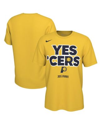 Nike - Men's and Women's&nbsp;Gold Indiana Pacers 2025 NBA Playoffs On-Court Mantra T-Shirt