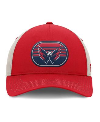 Men's Red/Gray Washington Capitals 2025 Stanley Cup Playoffs Locker Room Trucker Adjustable Hat