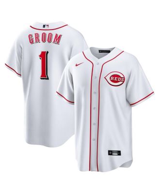 Nike - Men's&nbsp;White Cincinnati Reds 1 Groom Home Replica Jersey
