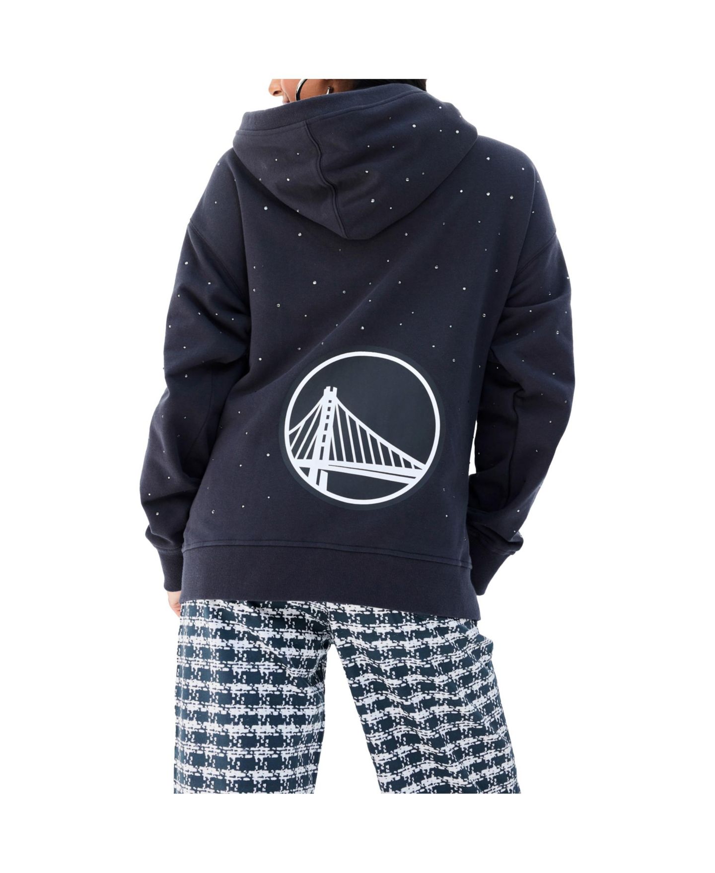 Женское худи Terez Black Golden State Warriors Oversized Allover Gemstone Full-Zip — фото 5