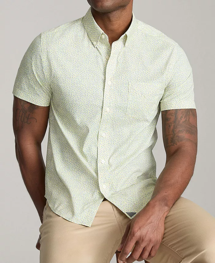 Men's Slim Fit Wrinkle-Free Performance Ivers Short Sleeve Button Up Shirt