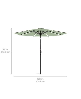 10ft Solar LED Lighted Patio Umbrella w/ Tilt Adjustment, UV-Resistant Fabric