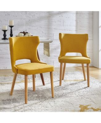 Rita Mid-Century Modern WaterProof Hollow Design Dining Chair with Wingback,Set of 2