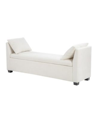 Bruno Modern Storage Bench with Rubber Wood Legs