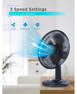 BLACK+DECKER Desk Fan for Home and Office, 12 inch Fan with 3 Speed Settings