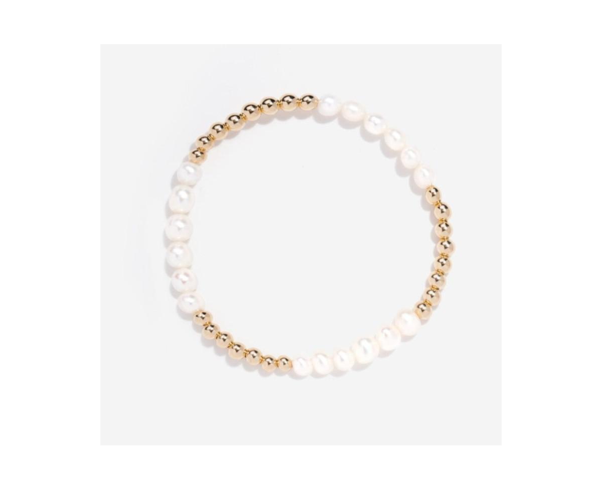 Gold Filled 4mm Pearl Bead Bracelet - Gold
