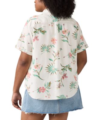 Plus Size Darlene Floral Short-Sleeve Shirt