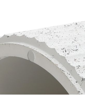 2-Piece White with Gray Flecks Manufactured Wood Nesting Side Table Set