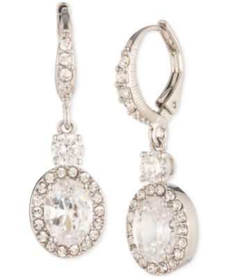 Givenchy - Silver-Tone Pav&eacute; & Mixed-Cut Crystal Drop Earrings