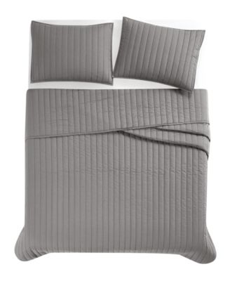 Oversized Cotton Percale 3-Pc. Quilt Set, Full/Queen