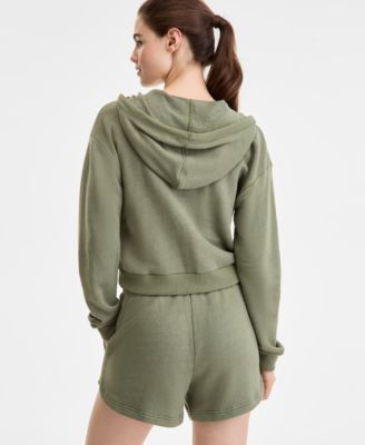 Women's Cropped Zippered Hoodie