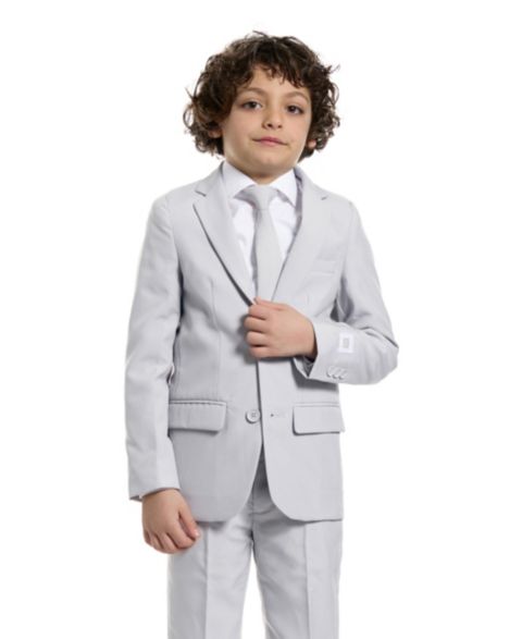 Пиджак OppoSuits Groovy Grey Slim Fit Solid Suit Including Blazer, Pants and Clip-On-Tie для мальчиков