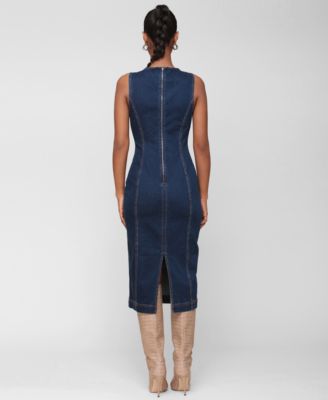 Avec Les Filles Women's Sleeveless Denim Midi Dress - Macy's