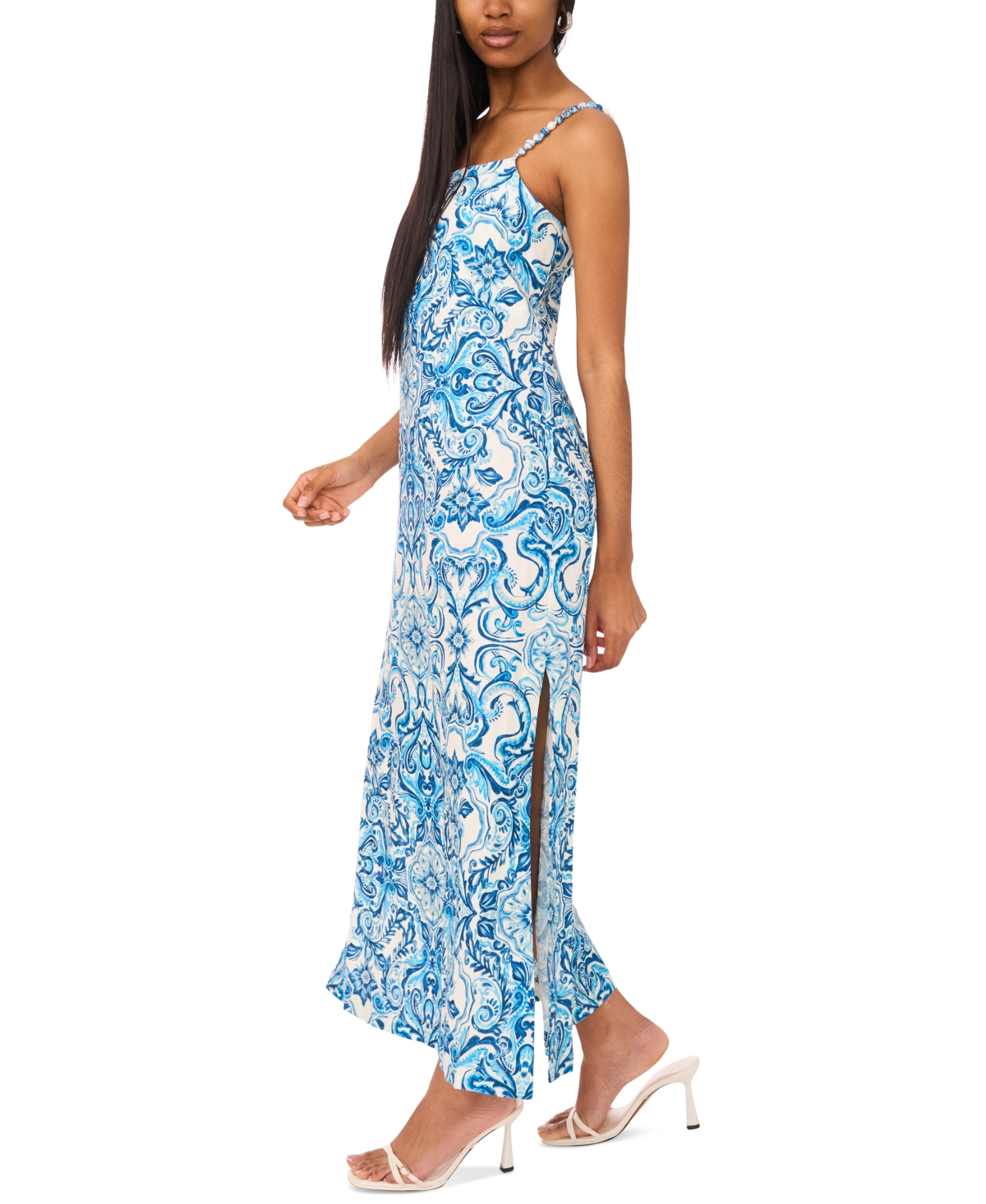 Parker Women's The Willa Beaded-strap Paisley-print Dress In Blue