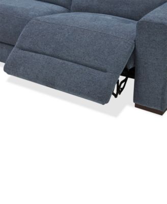 Nevio 6-Pc. Fabric Power Headrest Sectional with 2 Power Motion Chairs