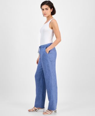 Women's 100% Linen Drawstring Pants, Created for Macy's