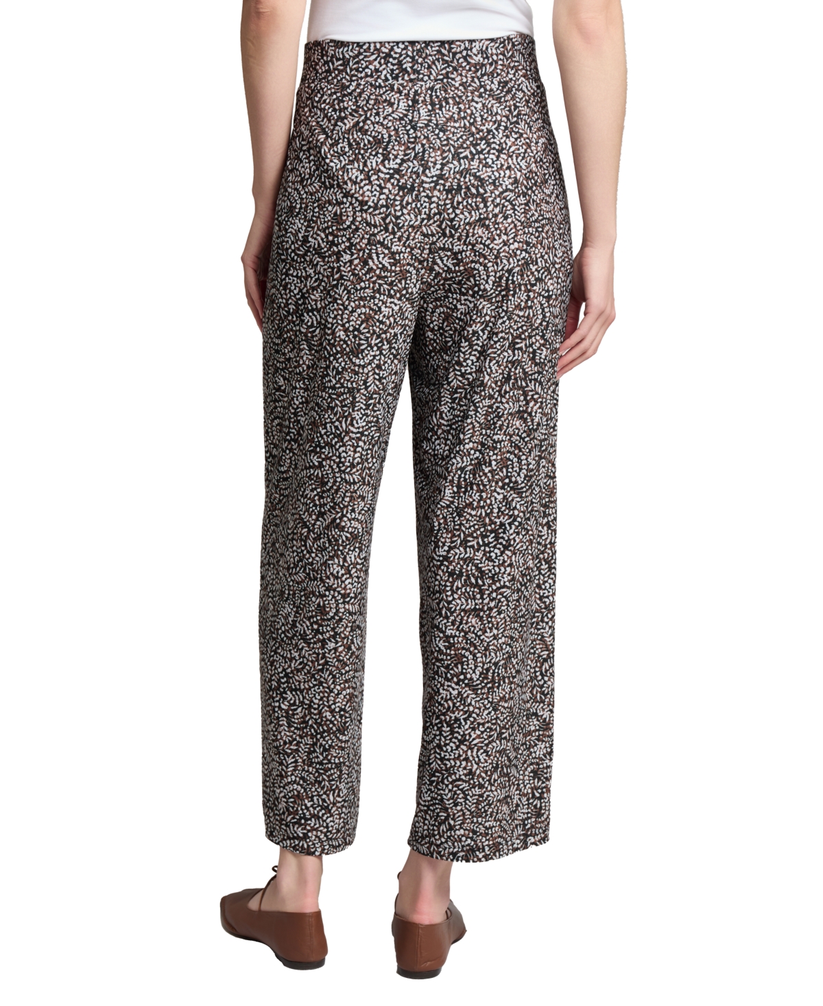 Jones New York Pull-on Crop Wide Leg Pants In Black