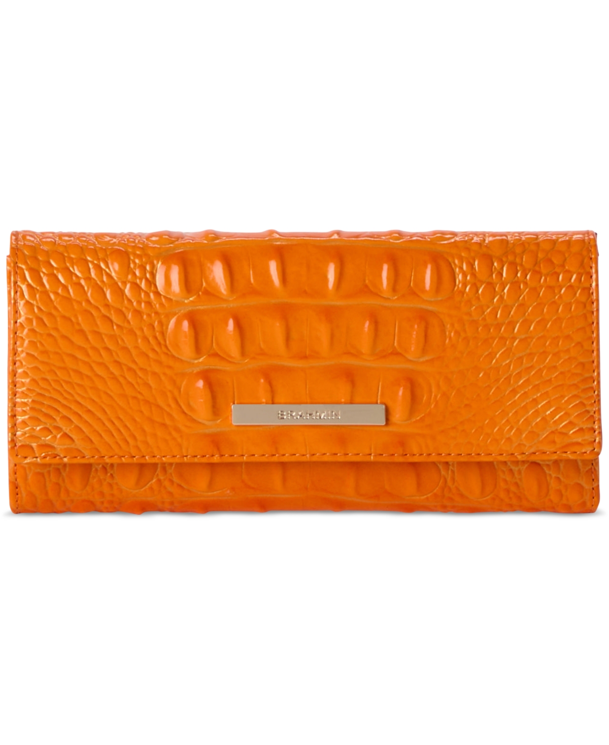 Cordelia Embossed Leather Wallet - Mango Orange