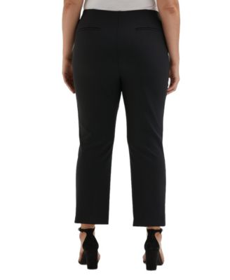 Plus Size Pintuck Crop Pants