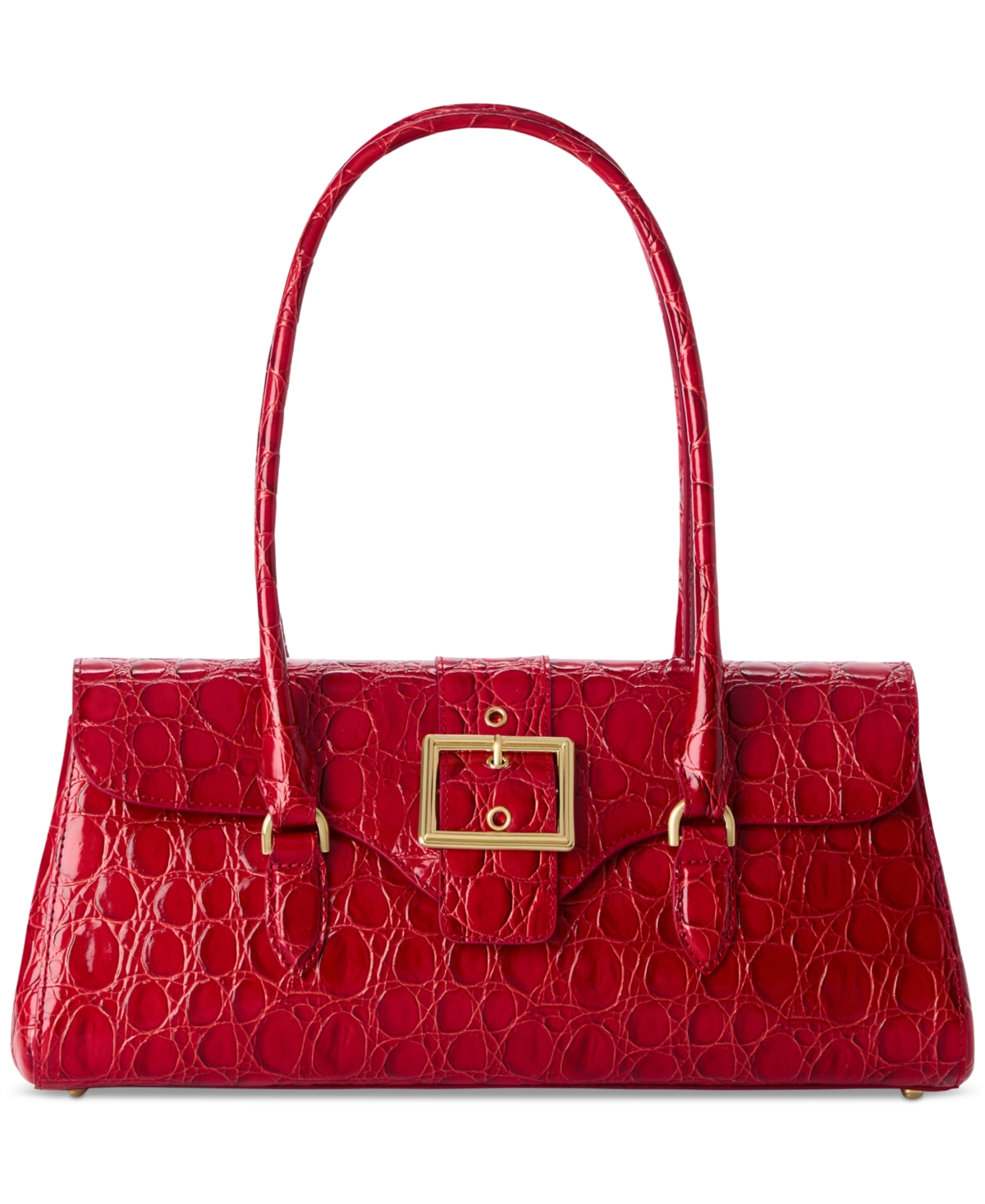 Dayan Vanderbilt Embossed Leather Satchel - Sriracha