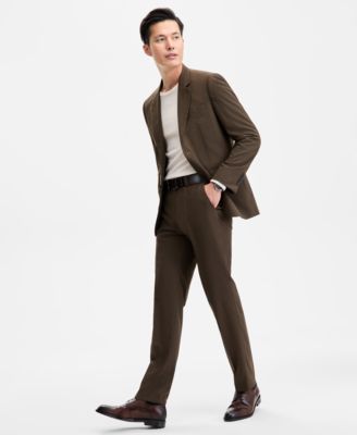 Hugo Boss Hugo By  Men's Modern-fit Solid Suit Pants In Brown
