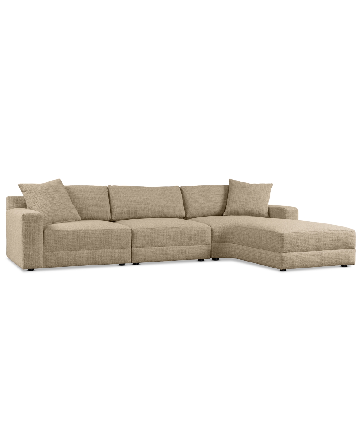 Macy's Mayela 3-pc. Fabric Chaise Sectional, Exclusively At