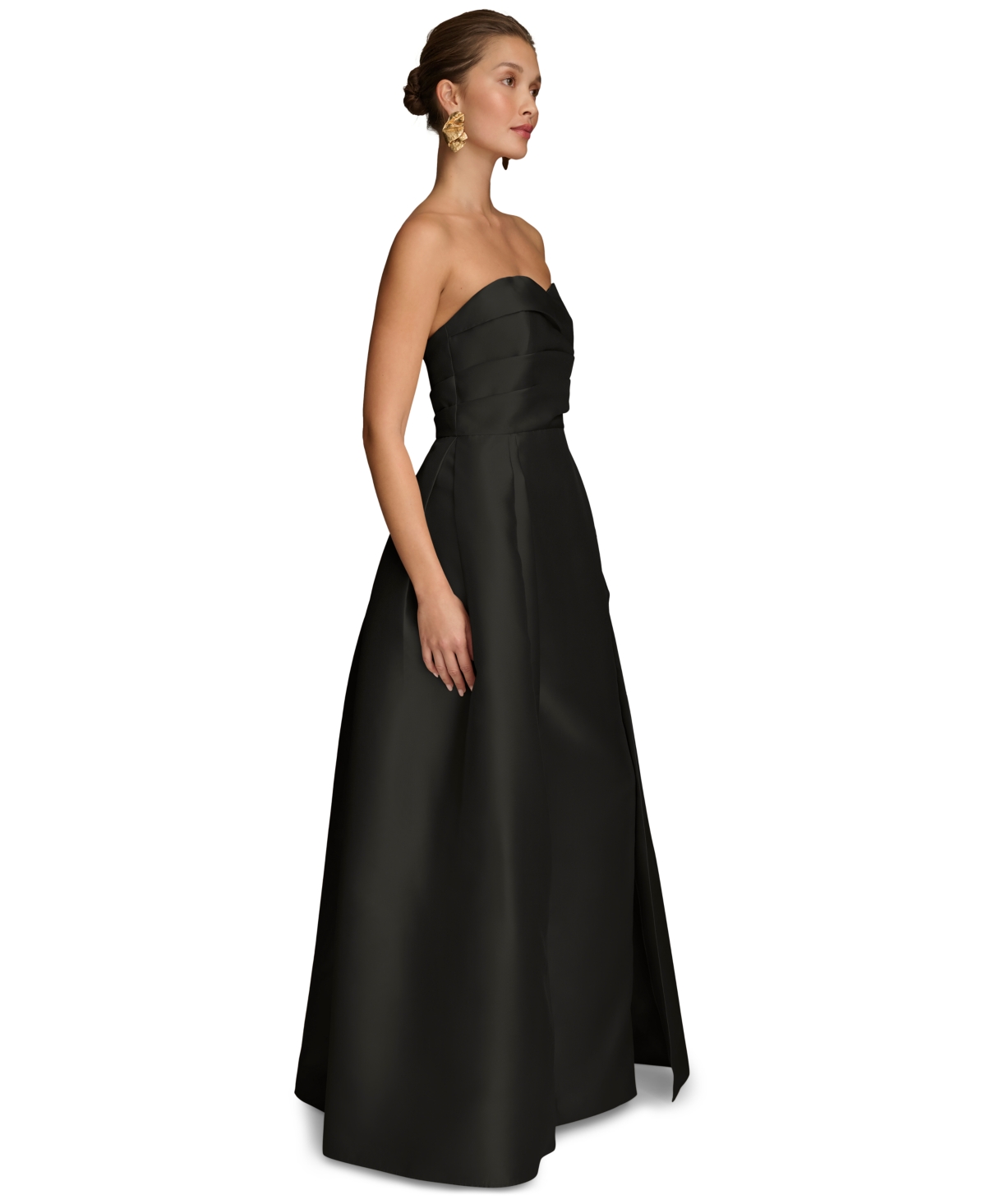 Donna Karan Women's Sweetheart-neck Pleated Gown