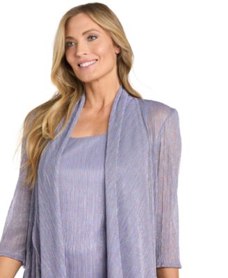 Women's Metallic Crinkle 2-Pc. Dress