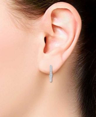 Diamond Small Hoop Earrings (1/4 ct. t.w.) in 14k White Gold