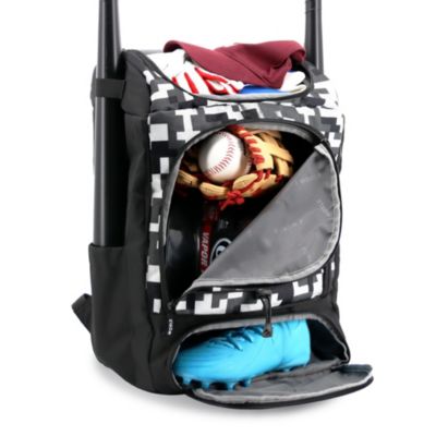 Athlete Backpack with Shoe Compartment Bat Holders and Night Visibility