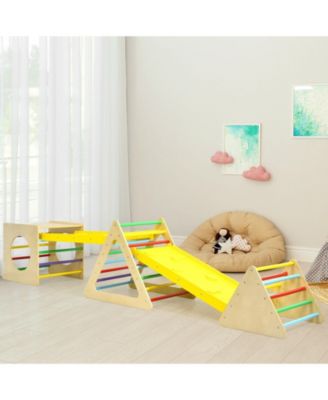 5 in 1 Kids Triangle Climber Play Gym Set with 2 Ramps
