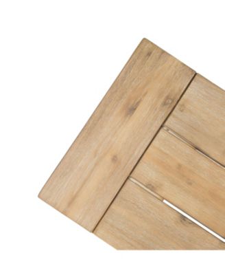 Gray Acacia Wood Outdoor Bench Weather Resistant Hardwood