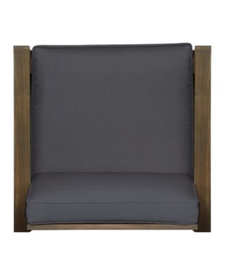 Acacia Wood Outdoor Patio Lounge Club Chair for Patio Garden with Dark Gray Cushions