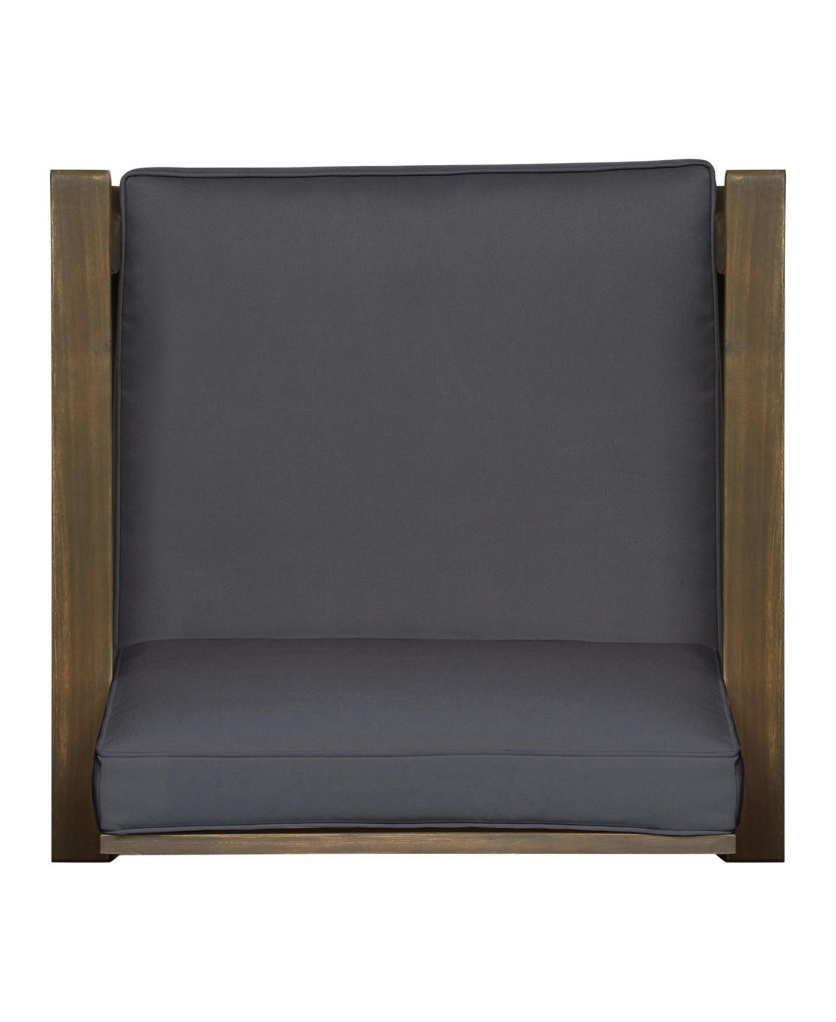 Acacia Wood Outdoor Patio Lounge Club Chair for Patio Garden with Dark Gray Cushions