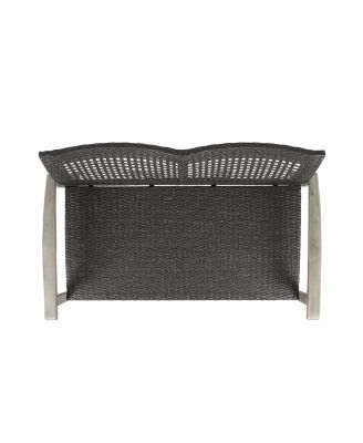 Classic 52 in. Wicker Outdoor Loveseat Features Acacia Wood Frame